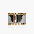 Anillo bitono liso grueso en acero talla 6 AN4064G62