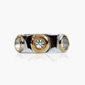 Anillo bitono en acero con circonias AN4066G59
