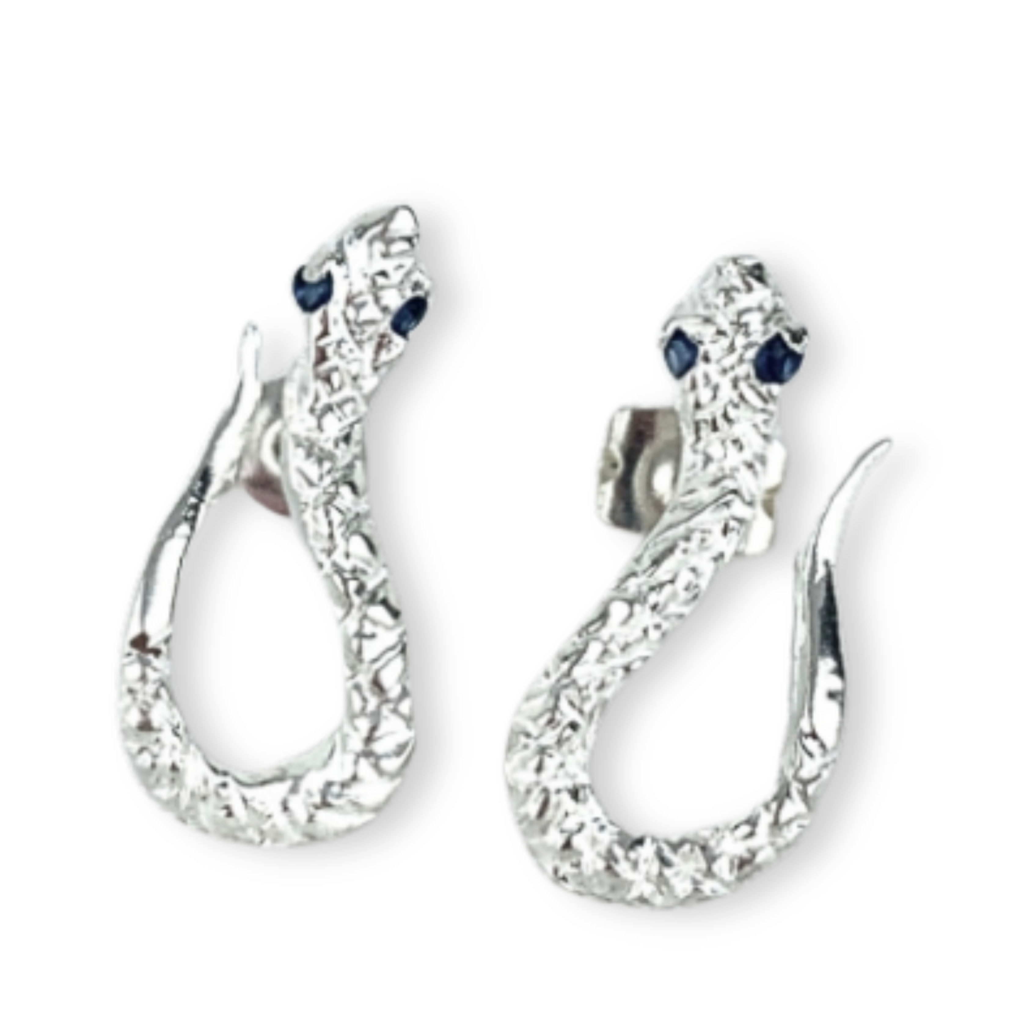 Aretes serpiente ojos azules