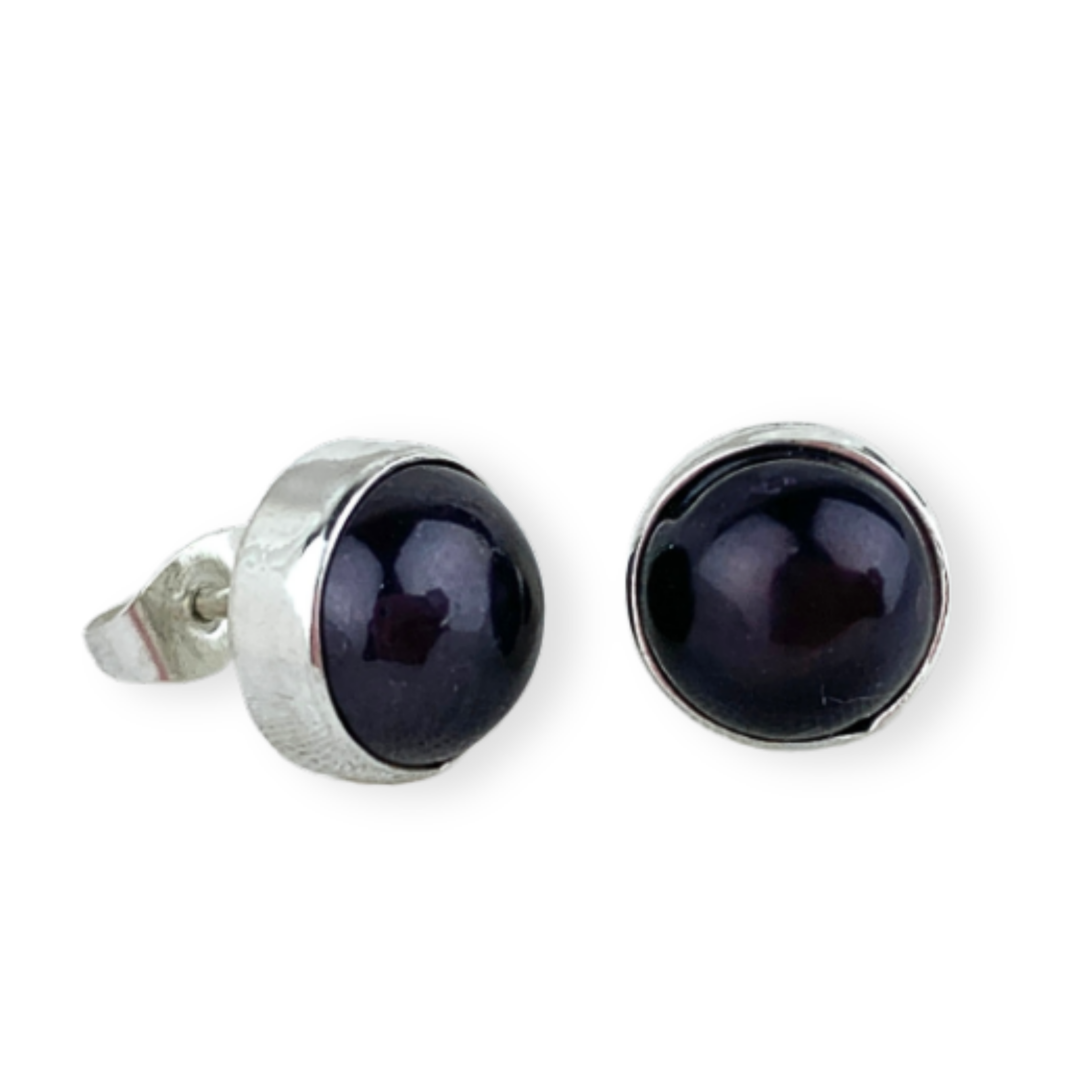Aretes perla cultivada oscura pequeños