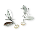 Aretes flor con perla