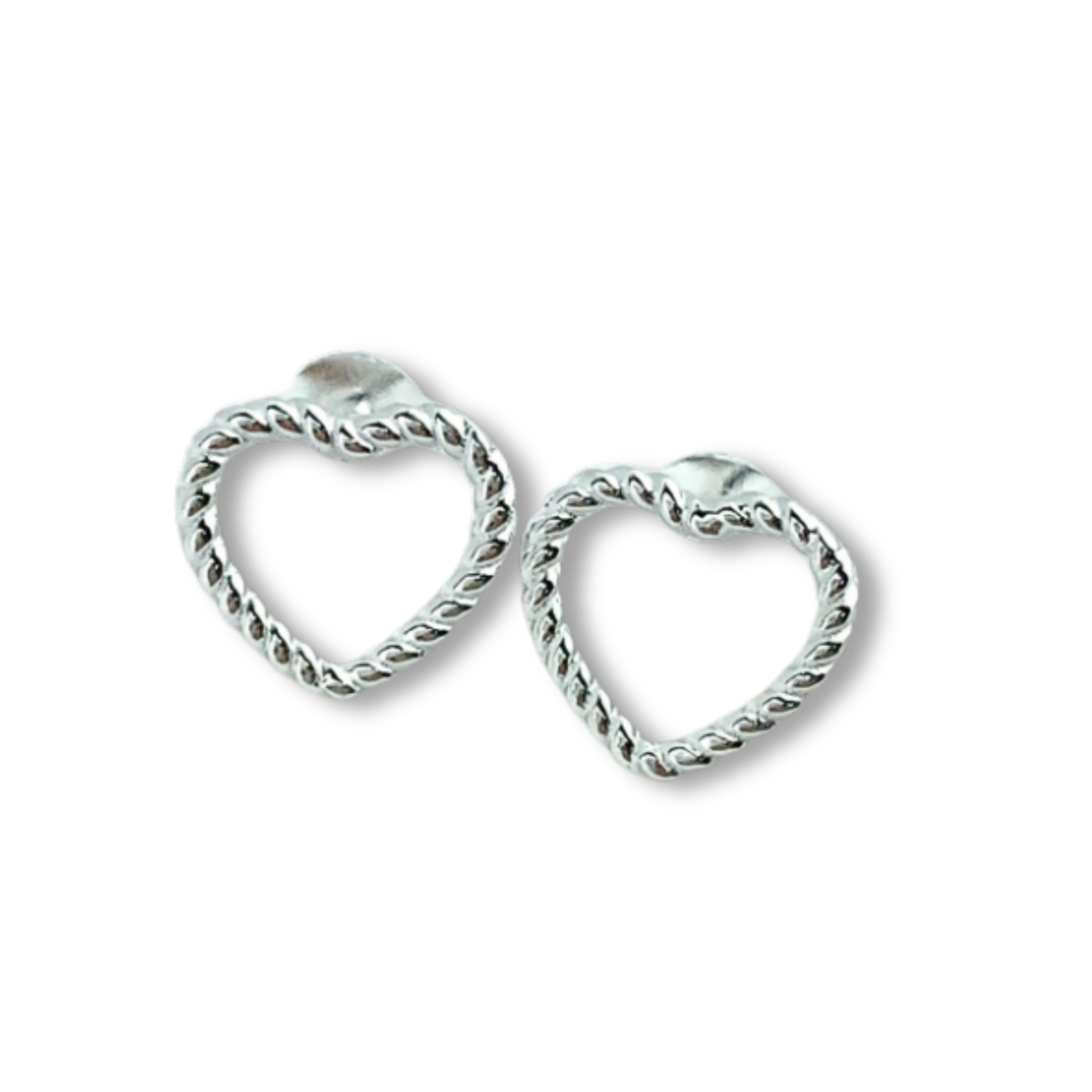 Aretes corazón trenzado