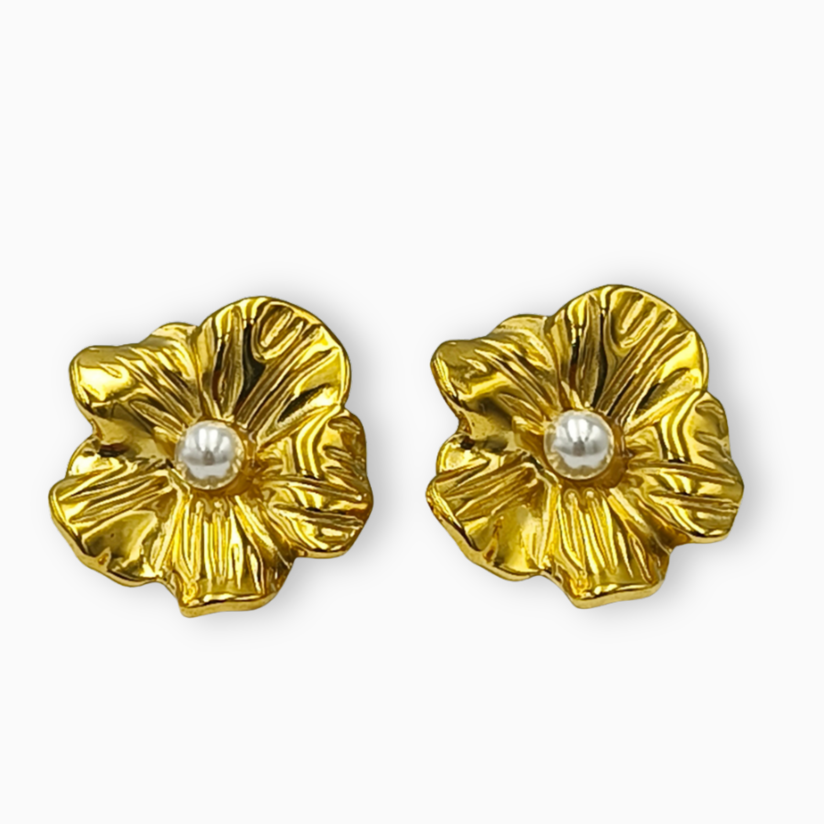Aretes flor perla
