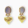 Aretes de corazón con madre perla