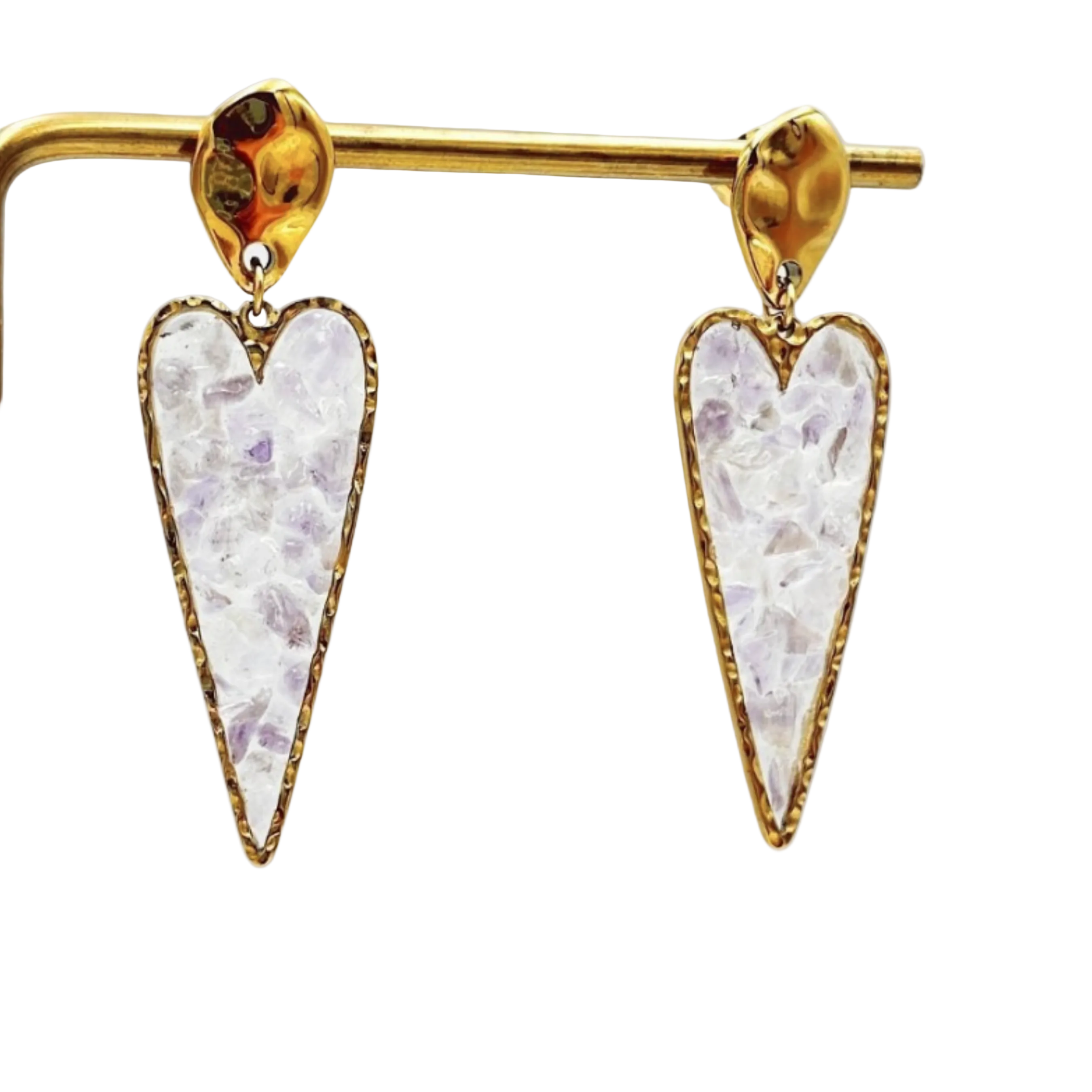 Aretes corazon morado