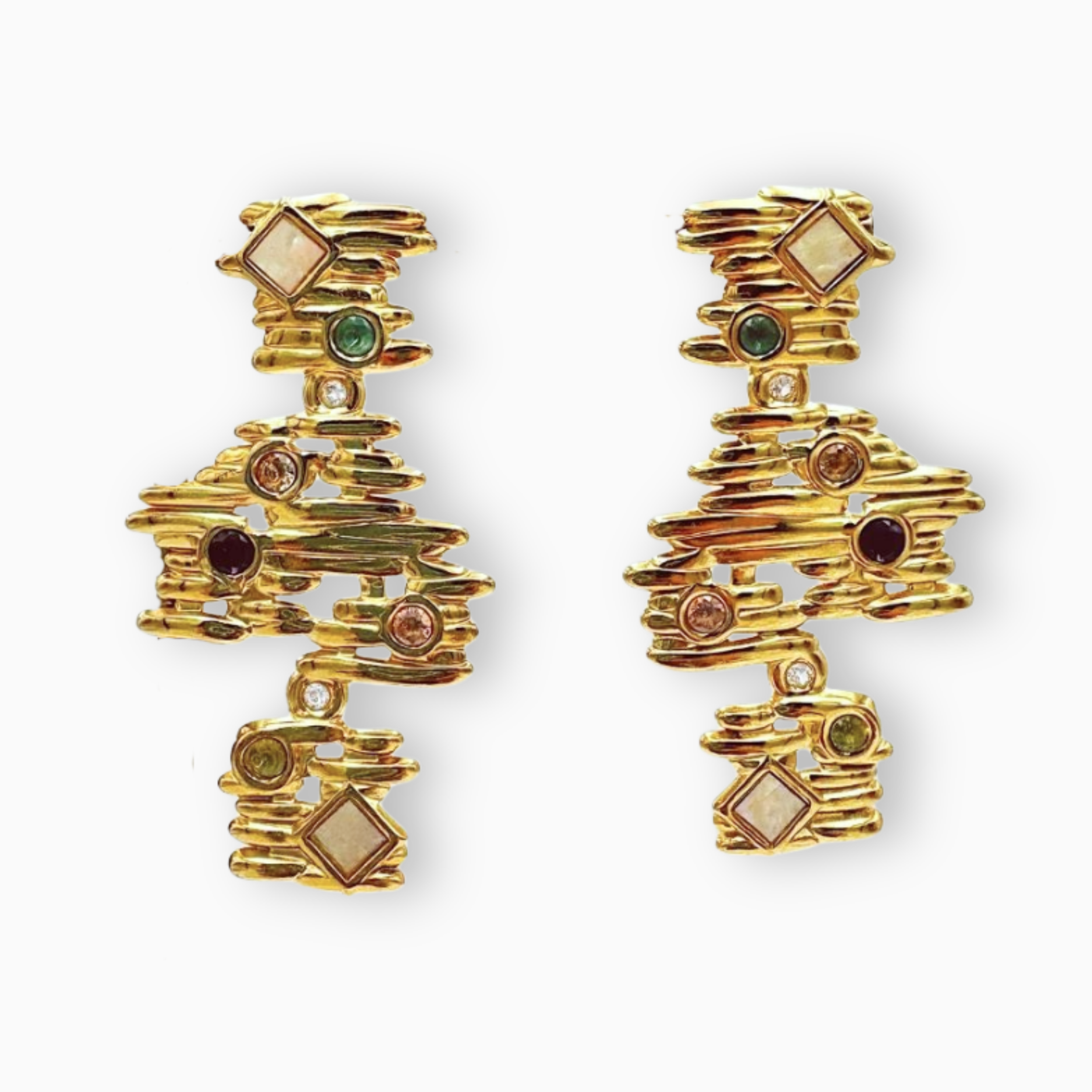 Aretes cristales colores