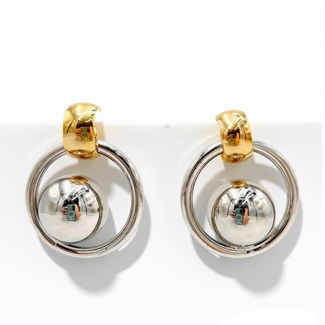 Aretes de circulos bicolor AR3273G30