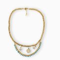 Collar doble color turquesa