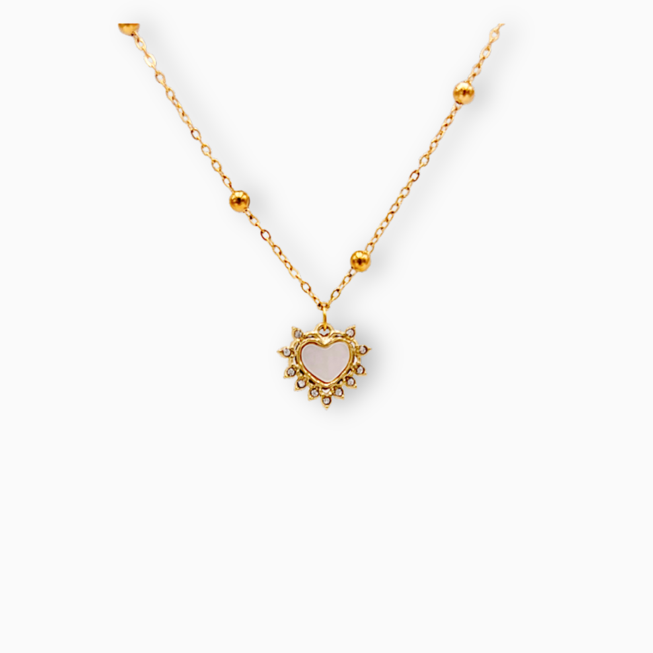 Collar corazón madre perla
