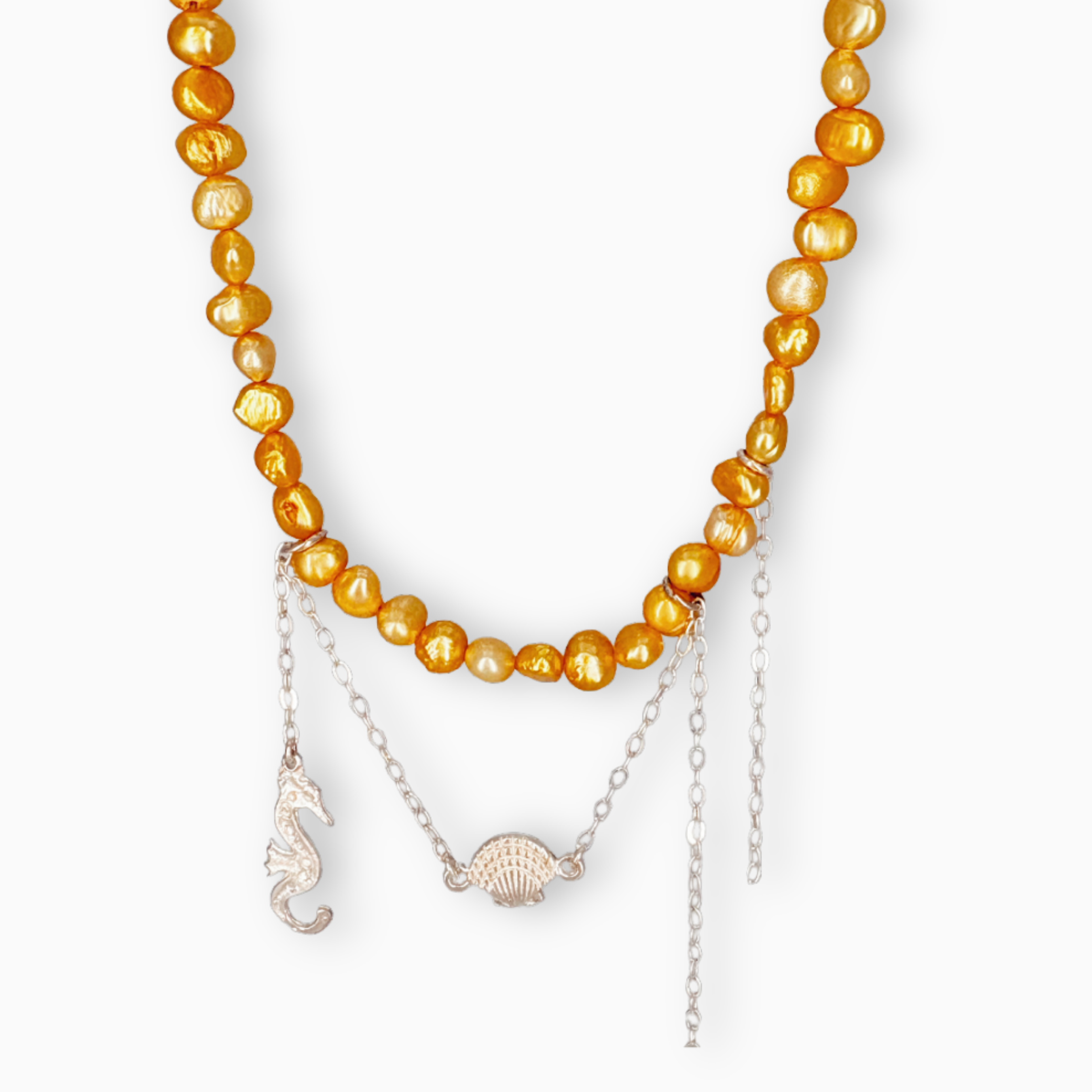 Collar de perlas  amarillas