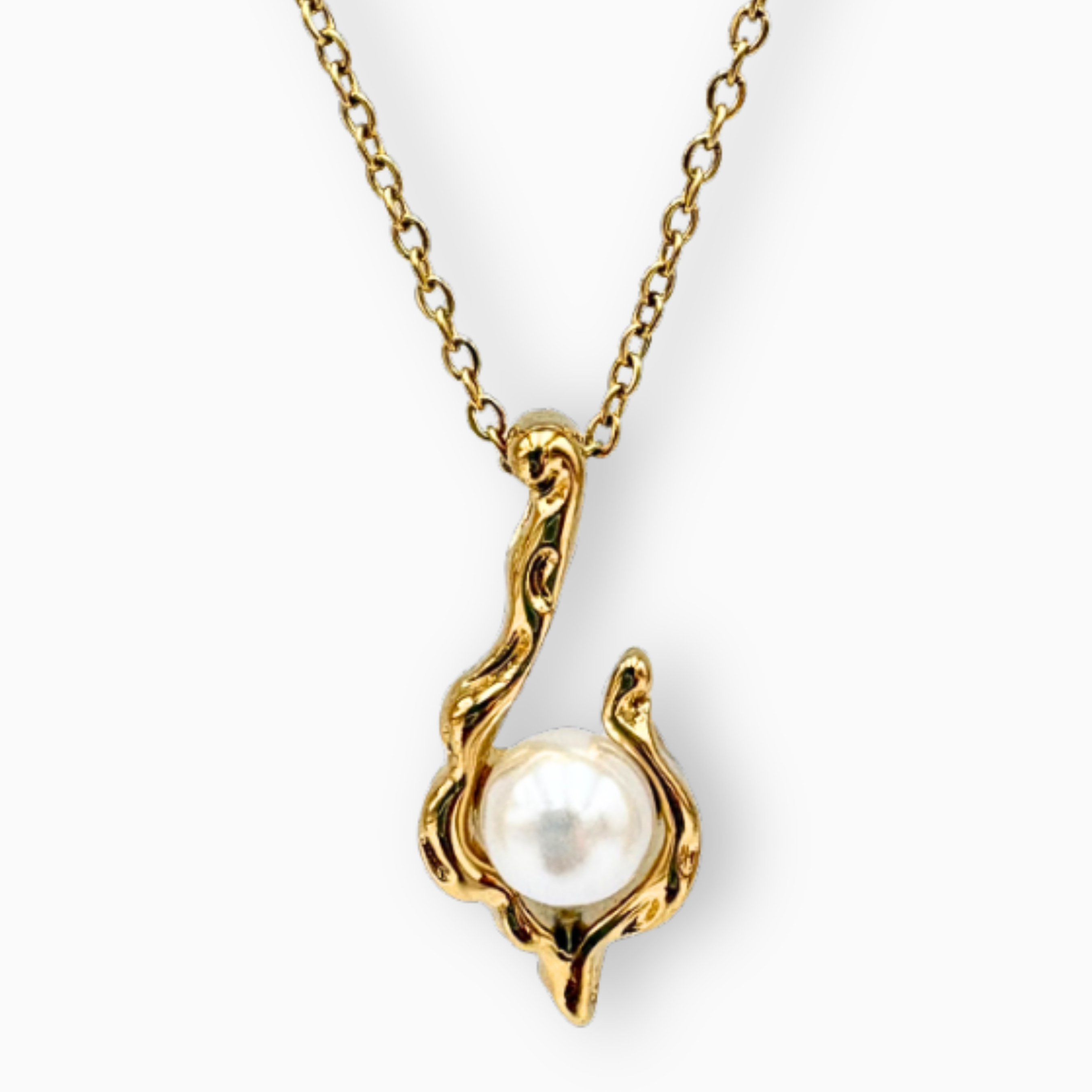 Collar de acero perla