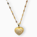 Collar de corazón abierto con perla