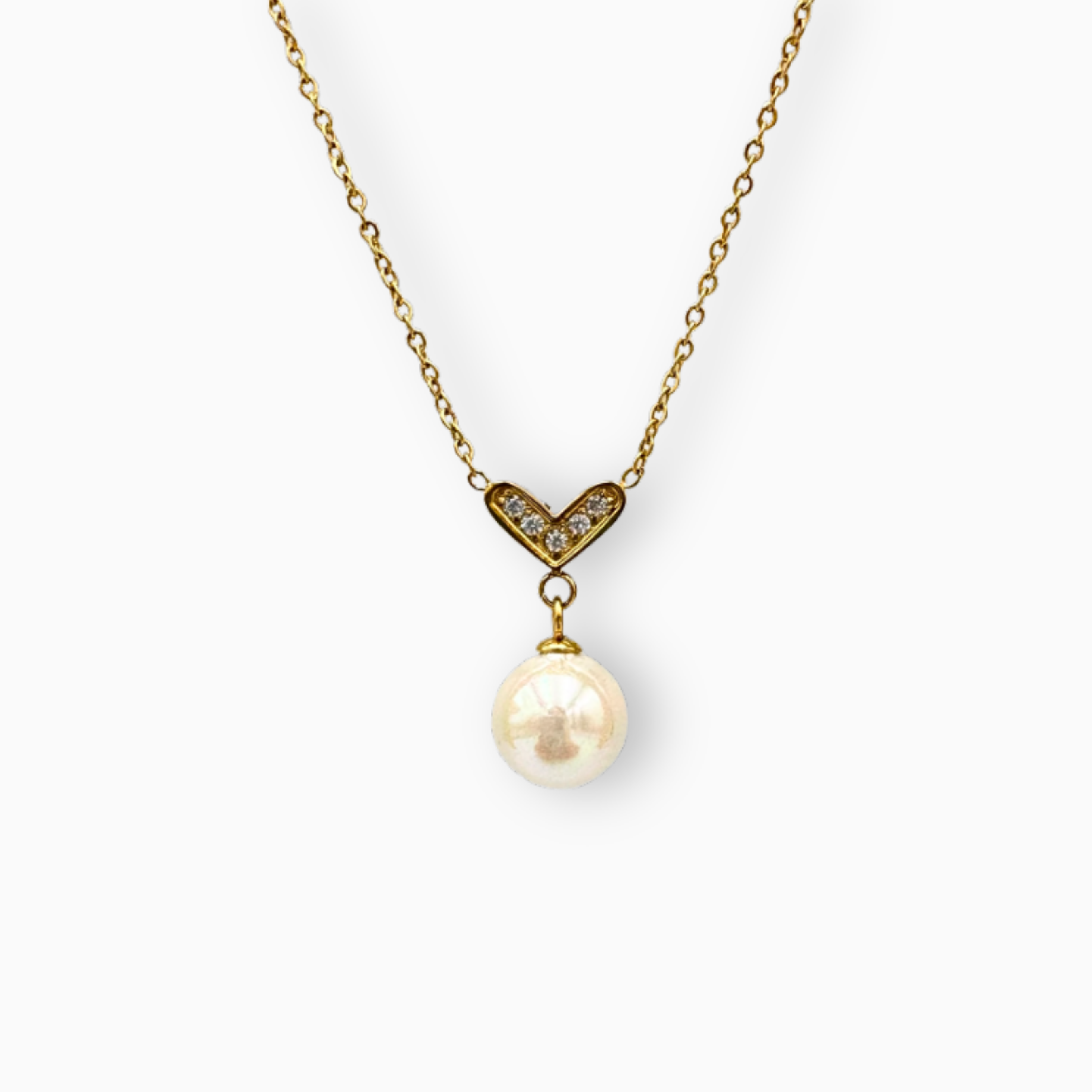 Collar corazón perla