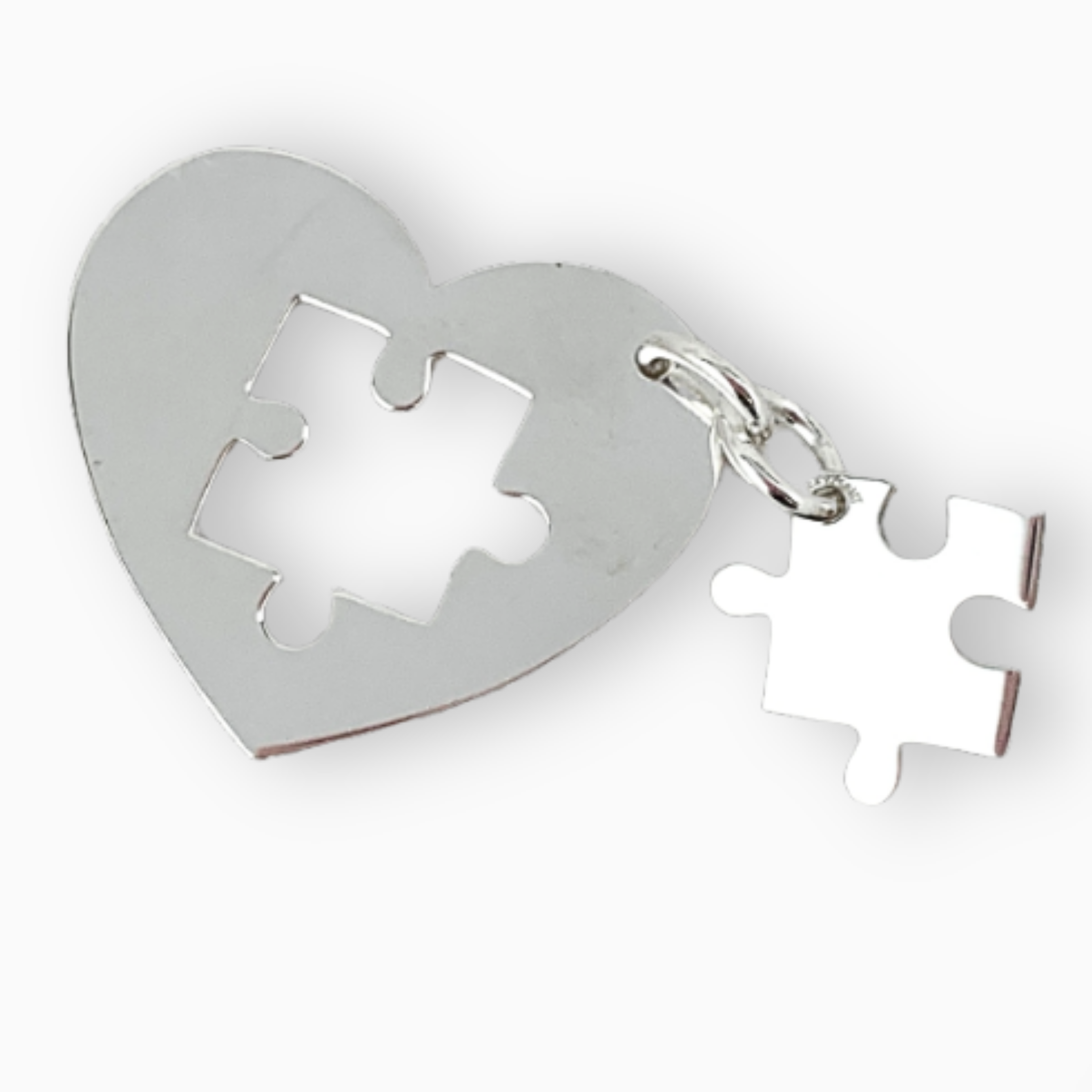 Dije corazón rompecabezas (dos piezas)