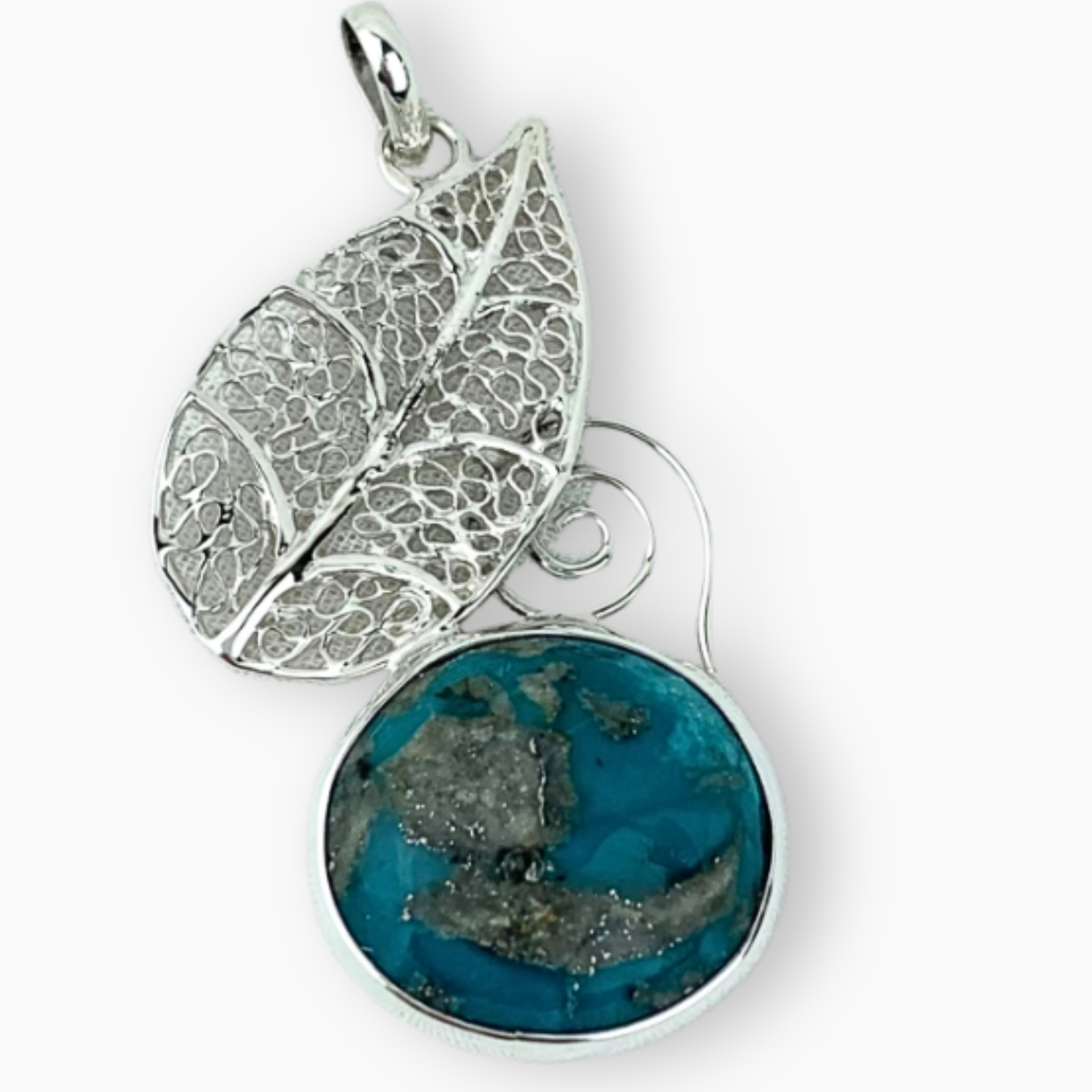 Dije plata turquesa