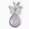 Dije mariposa con cuarzo rosa