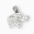 Dije elefante, plata y madre perla