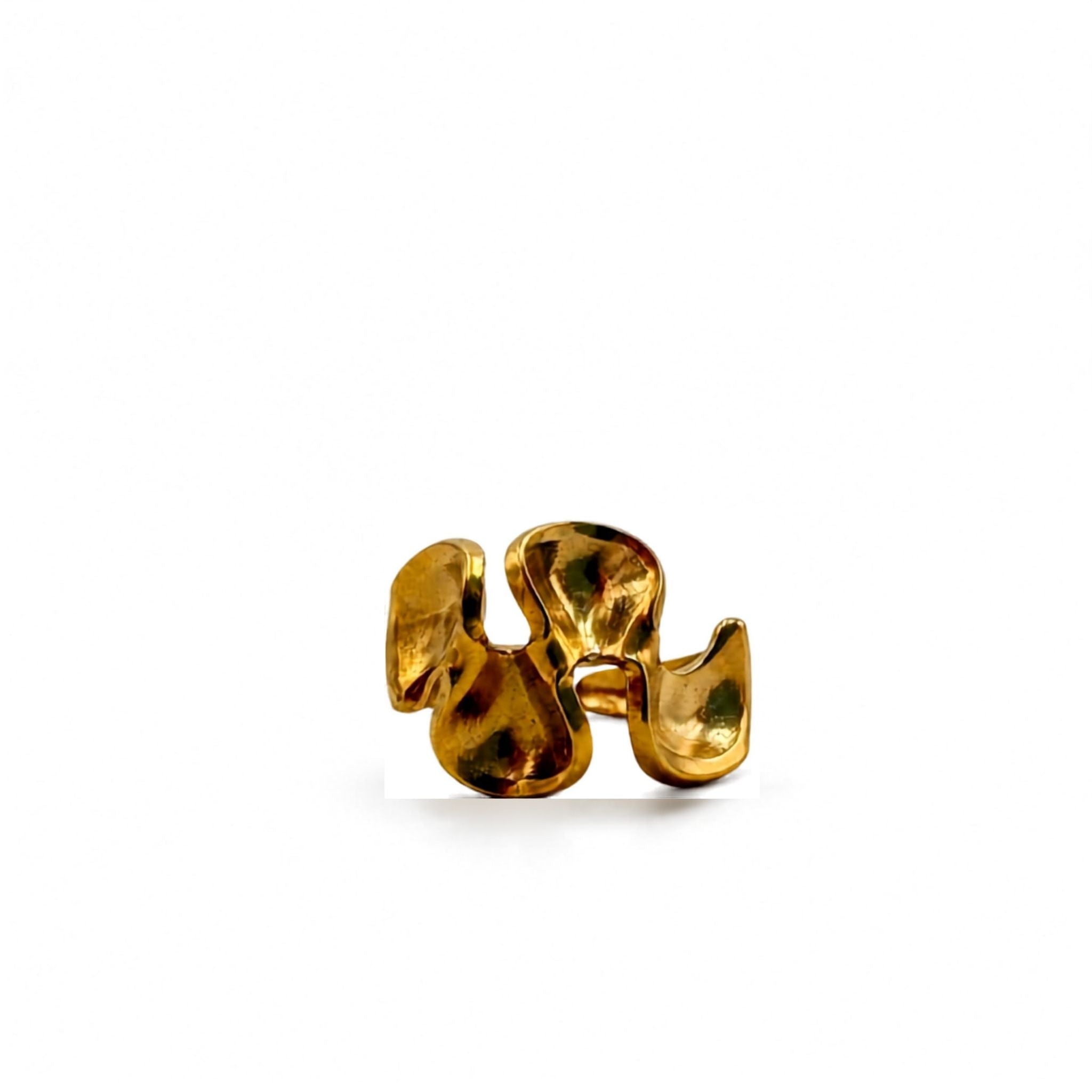 Anillo dorado irregular AN4015G170
