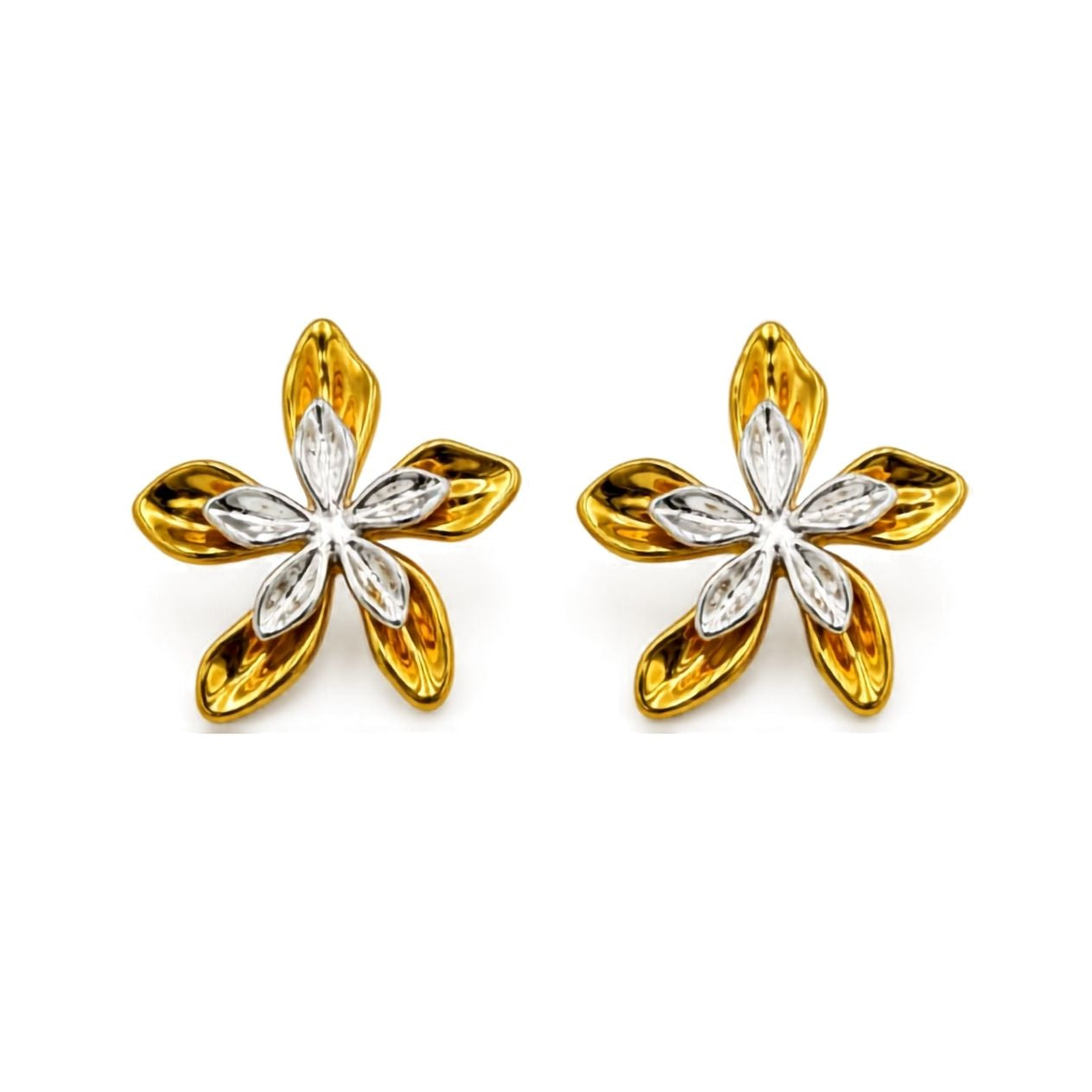 Aretes flor metales mixtos AR3300G65