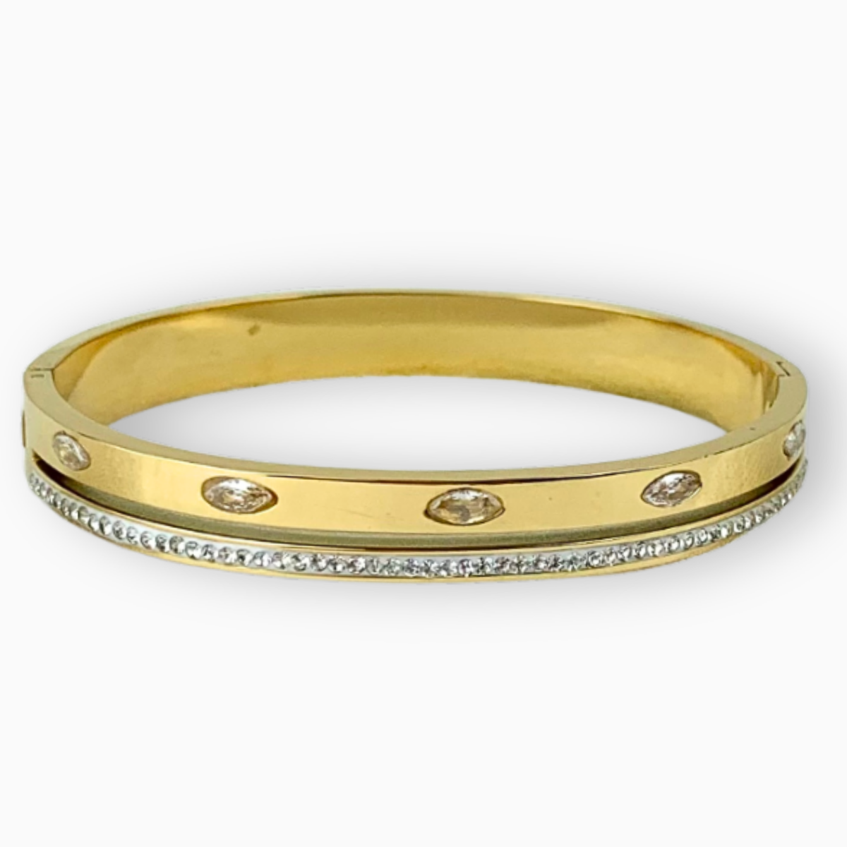Brazalete acero y cristales