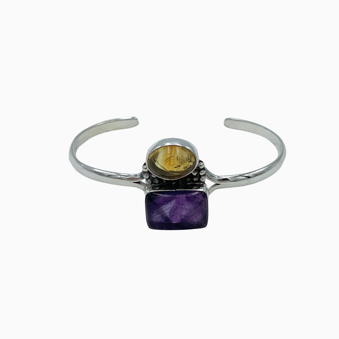 Pulsera de plata con amatista y ambar (PU1924N32)