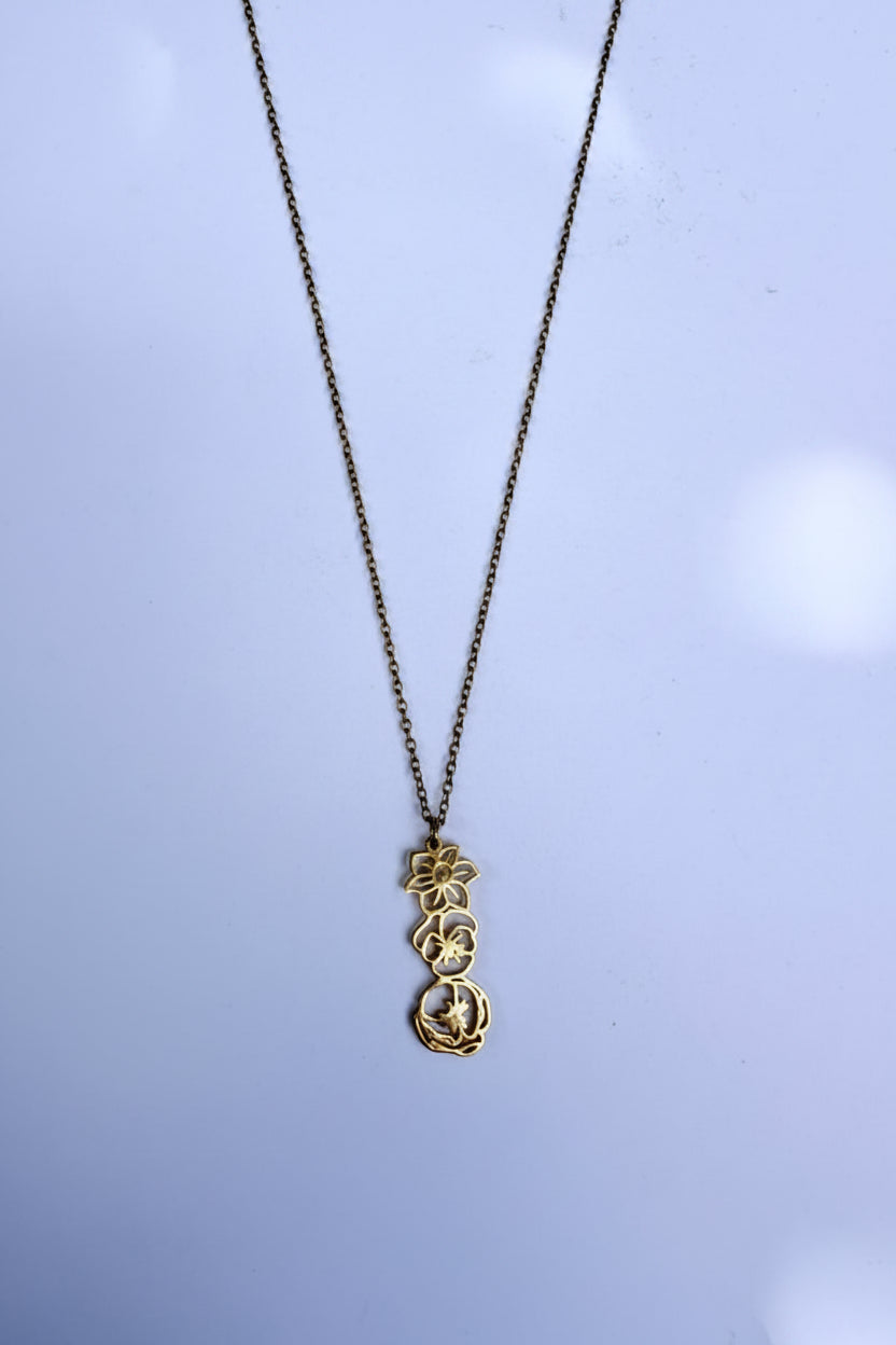 Collar dije de 3 flores CO1978G97