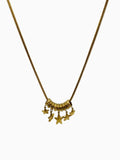Collar de dije de argollitas y estrellas doradas CO1991G61