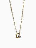 Collar con dije de argollitas bicolores CO1988G44